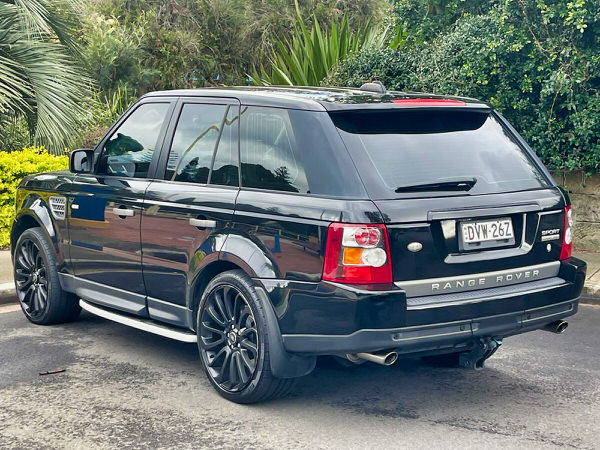 Used Land Rover for sale V8 Sport Supercharger Automatic 2008 Model in Black - Photo showing the rear passenger side angle view