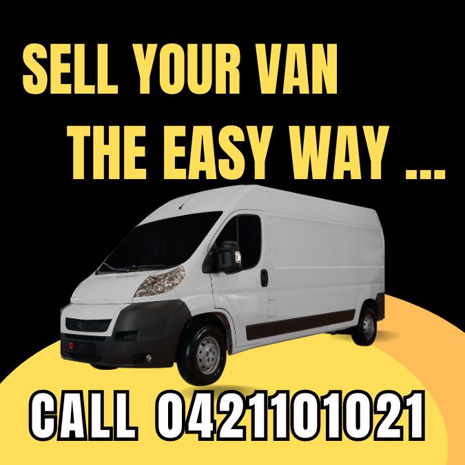 Photo of van and text saying - Sell your van the easy way by calling Sydneycars at 0421101021 to trade in or part exchange